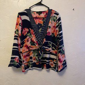 Medium Floral Blouse with Tie in Front